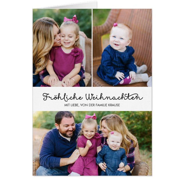 Lässige Handschrift Weihnachtsklappgruß Hälsningskort (Framsidan)