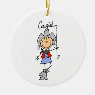 Lasso Cowgirl T-shirts och Gifts Julgransprydnad Keramik