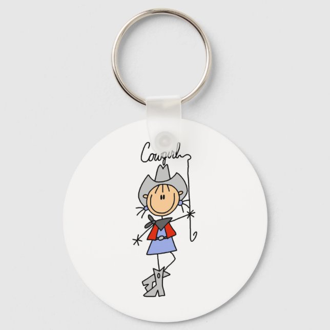 Lasso Cowgirl T-shirts och Gifts Nyckelring (Framsida)