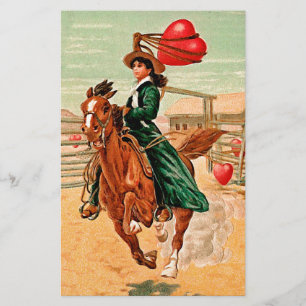 Lasso min hjärtefråga Vintage Valentine Brevpapper