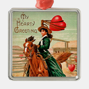 Lasso min hjärtefråga Vintage Valentine Julgransprydnad Metall