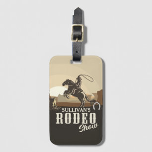 Lasso Roping Roundup ADD NAMN Western Rodeo Show Bagagebricka