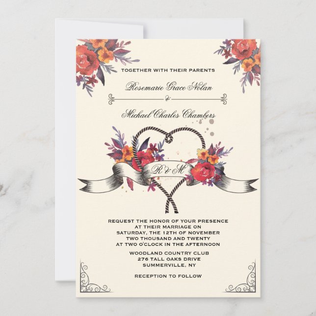 Lasso runt min hjärtstilleståndsinbjudan inbjudningar (Framsida)