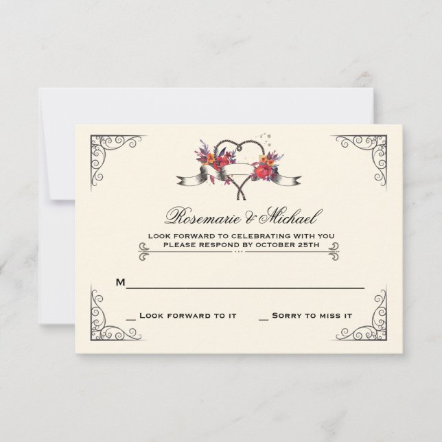   Lasso runt mitt hjärtsvarskort Inbjudningar (Framsida)