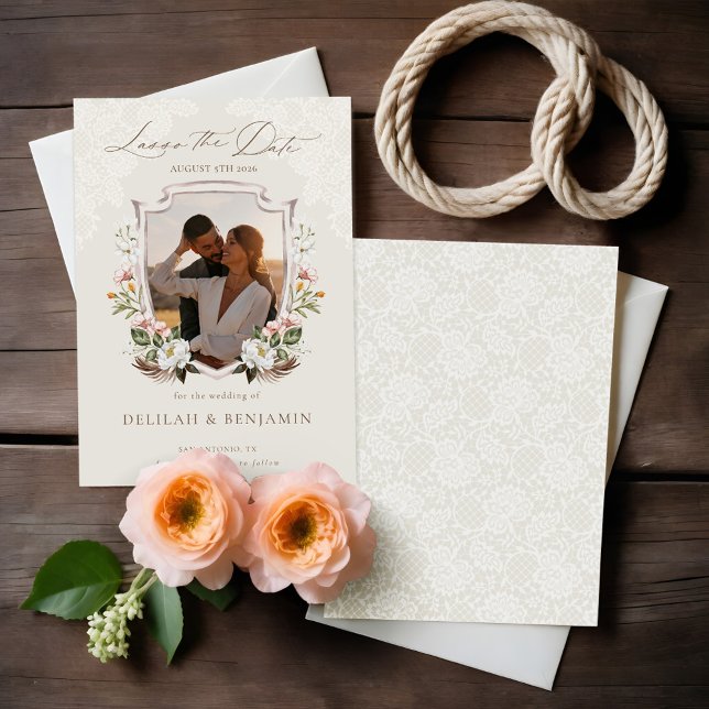 Lasso, Vapenskölden Date Boho Watercolor Blommigt  Inbjudningar (Skapare uppladdad)