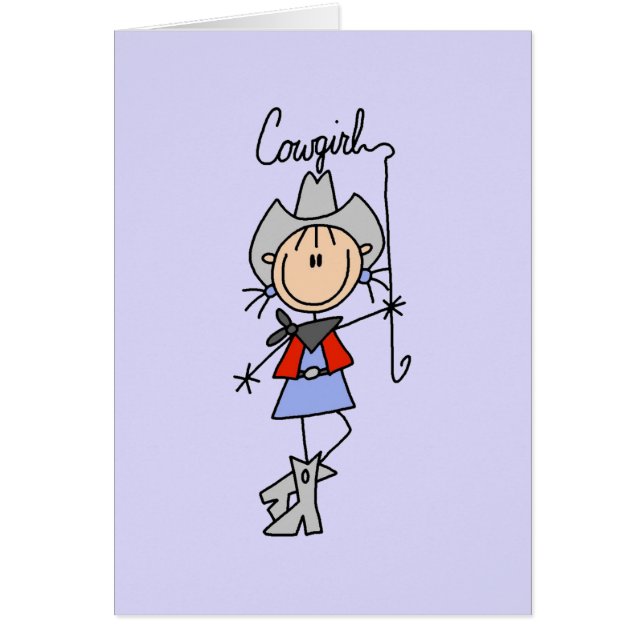 LassoCowgirlT-tröja och gåvor OBS Kort (Framsidan)