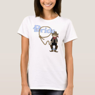Lassoed Bride Land Westerna Bröllop tshirt Tee Shirt