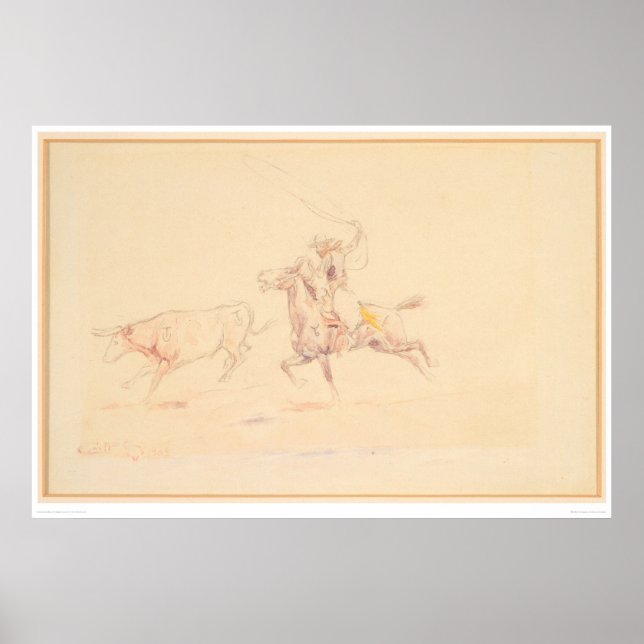 Lassoing the Steer 1905 (1418A) Poster (Framsidan)