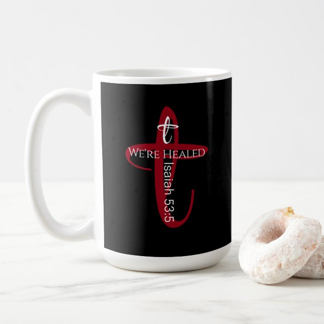 Läst av Jesus Bible Verse Christian Faith Kaffemugg (Med munk)