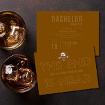 Last Barrel Before the Bride Bachelor Party Inbjudningar<br><div class="desc">Warn the crew—the vows are coming. This bold Last Barrel Before the Bride Bachelor Party Invitation featuring the phrase “The End Is Near” sets the tone for an unforgettable night of whiskey, cigars, and brotherhood before the big day. Designed for grooms who like their celebrations strong, smoky, and unforgettable, this...</div>