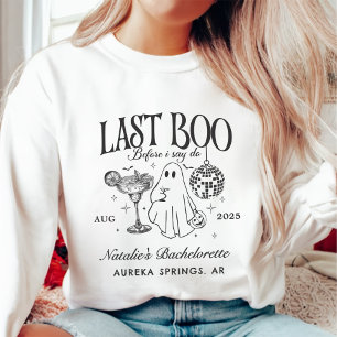 Last Boo Innan jag gör Bachelorette Halloween fest Lång Ärmad Tröja