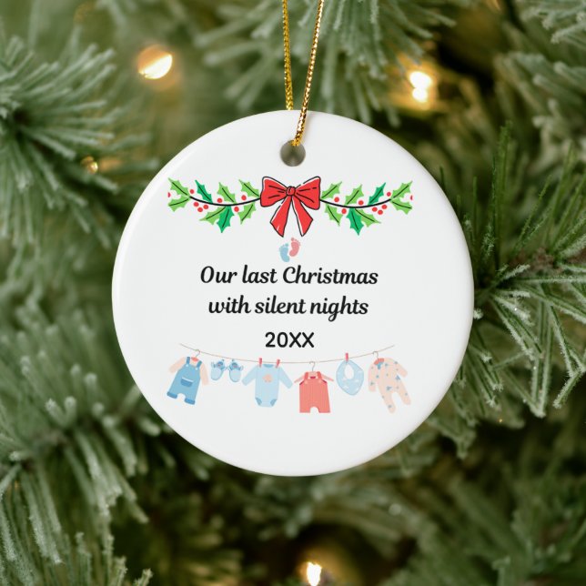 Last Christmas with Silent Nights – Personalized  Julgransprydnad Keramik (Träd)