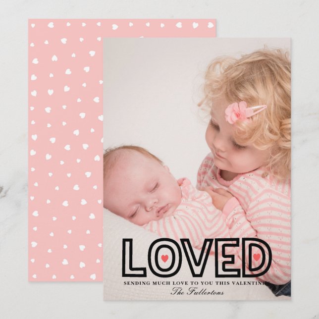 Låst Cute Valentines day-fotokort (Fram/baksida)