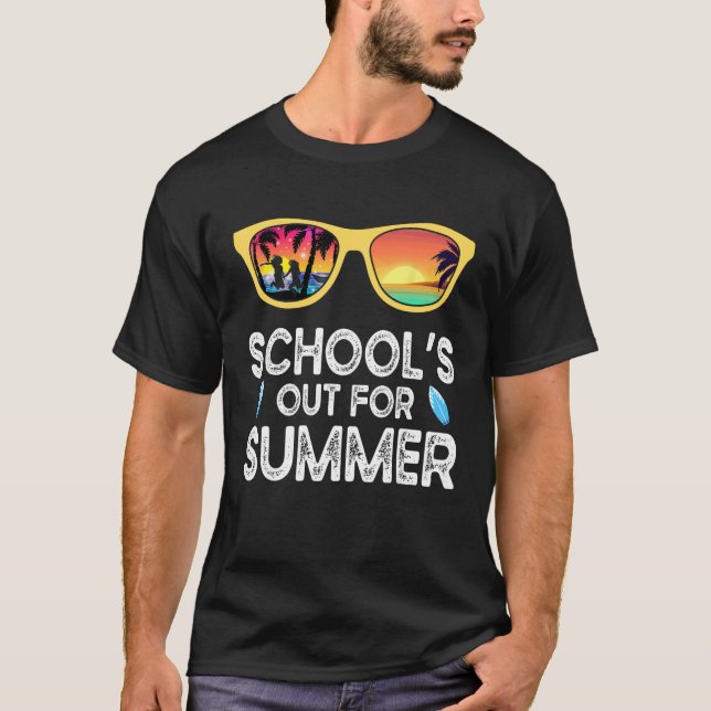 Last Day Of School Retro Last Schools Out For Summ T Shirt (Framsida)