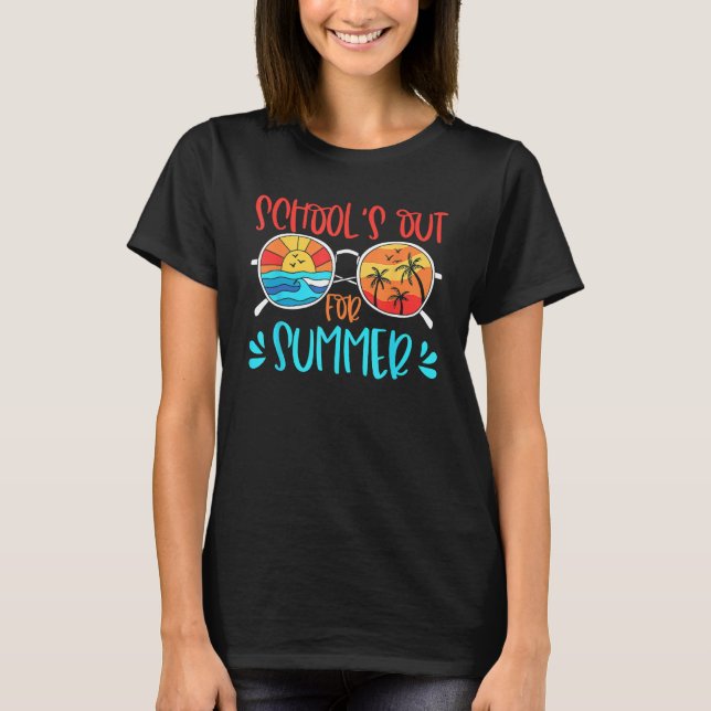Last Day Of School Retro Schools Out For Summer T Shirt (Framsida)