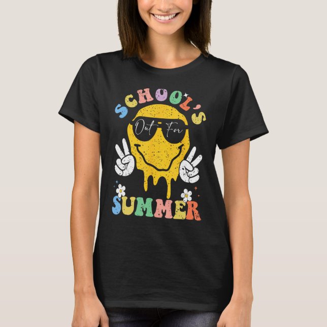 Last Day of School's Out For Summer Vacation Teach T Shirt (Framsida)
