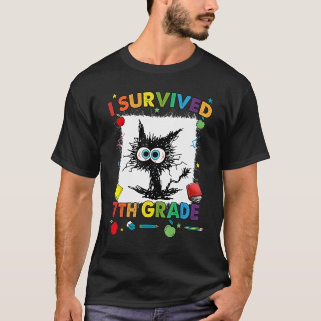 Last Day Of Seventh 7th Grade I Survived 7th Grade T Shirt (Framsida)
