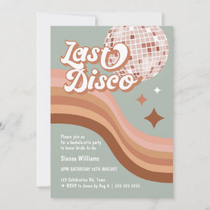 Last Disco 70's Groovy Retro Daisy Bachelorette Inbjudningar