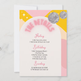 Last Disco Bachelorette Helg Itinerary Inbjudningar