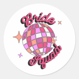 last disco bachelorette party pink disco ball runt klistermärke