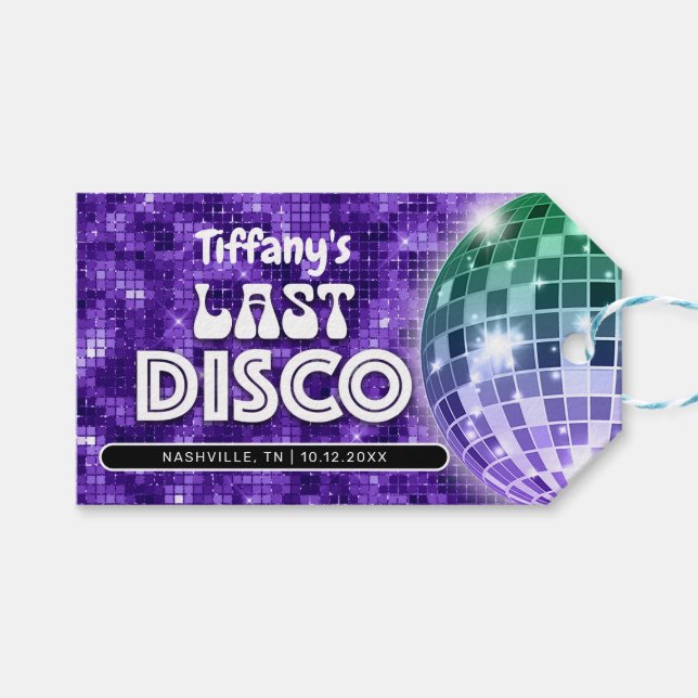 Last Disco Bachelorette Party Presentetikett (Framsidan (Horisontell))