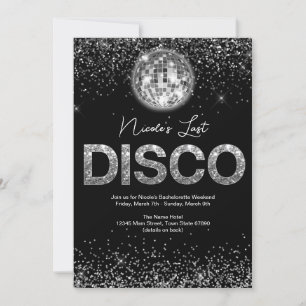 Last Disco Glamous Bachelorette Helg Inbjudningar