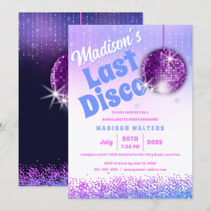 Last Disco Retro Bachelorette Inbjudningar