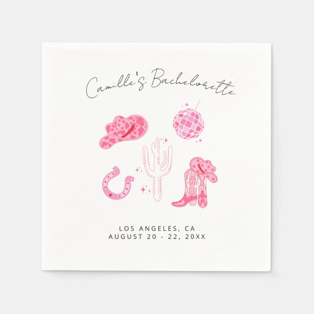 Last Disco Rodeo Bachelorette Pappersservett (Framsidan)