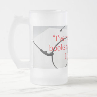 läst för många böcker frostat ölglas