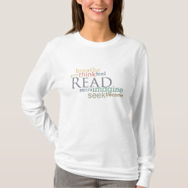 Läst föreställer sökanden, tee shirt
