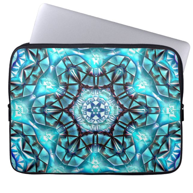 Låst i stora blå borstat med bränd tråd laptop fodral (Framsidan)