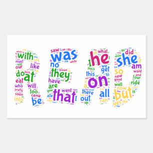 Läst! Lär din siktord! Rektangulärt Klistermärke