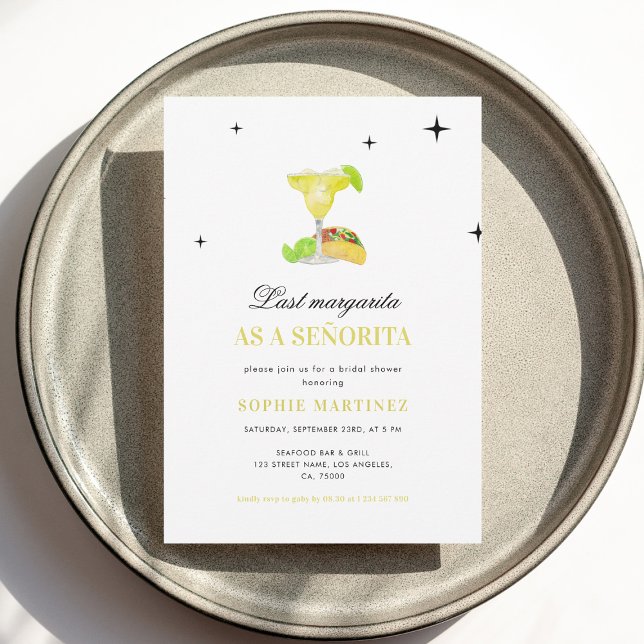 Last Margarita som en Señorita-Möhippa Inbjudningar (Skapare uppladdad)