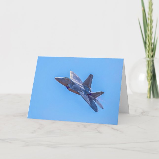 Låst Martin F-22A Raptor Greeting Card Kort (Framsida)