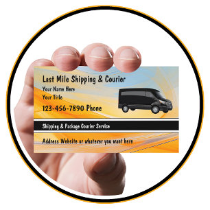 Last Mile Shipping & Courier Glossy Visitkort
