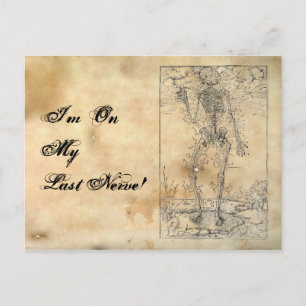 Last Nerve - Halloween Skeleton Vykort