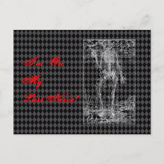 Last Nerve - Halloween Skeleton Vykort (Framsida)
