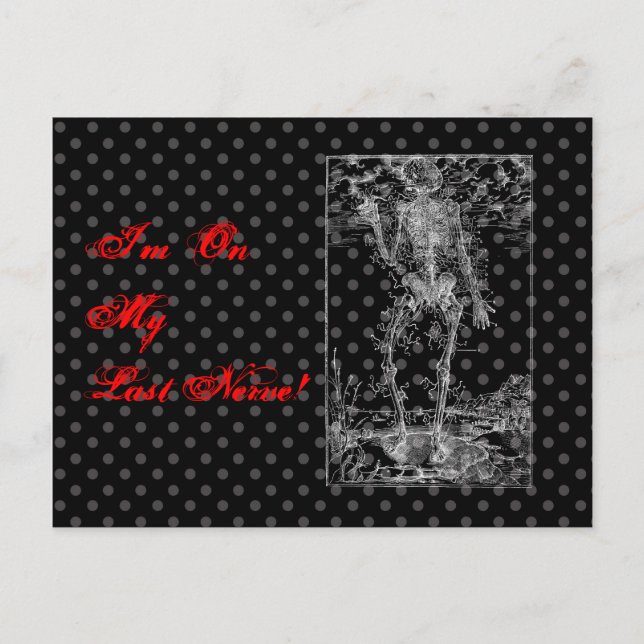 Last Nerve - Halloween Skeleton Vykort (Framsida)