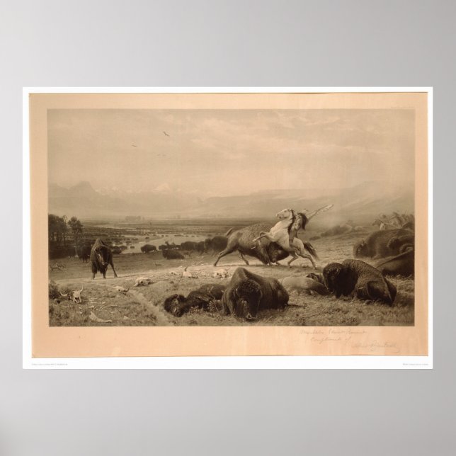 Last of the Buffalo Bierstadt (0137A) - Unrestored Poster (Framsidan)