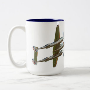 Låst P-38 Blixt Två-Tonad Mugg