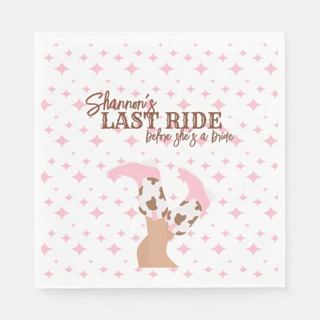 Last Ride Bachelorette Party Pappersservett (Framsidan)