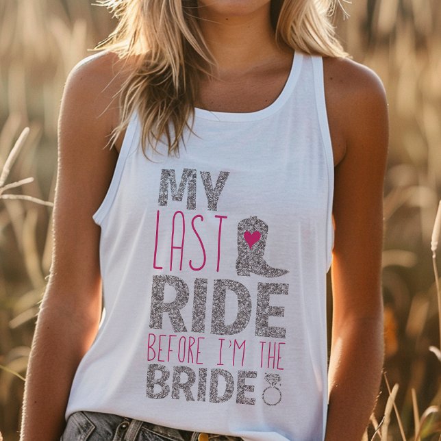 Last Ride Bride Bachelorette Linne Med Racerback (Skapare uppladdad)