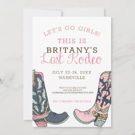 Last Rodeo Bachelorette Helg Party Inbjudningar