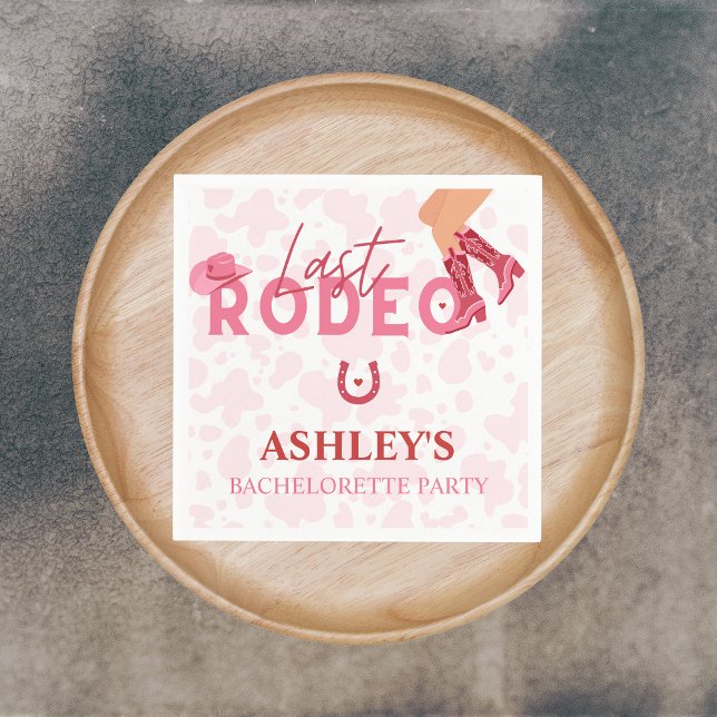 Last Rodeo Bachelorette Party Låt oss Go Girls Pappersservett (Last Rodeo Bachelorette Party napkin)