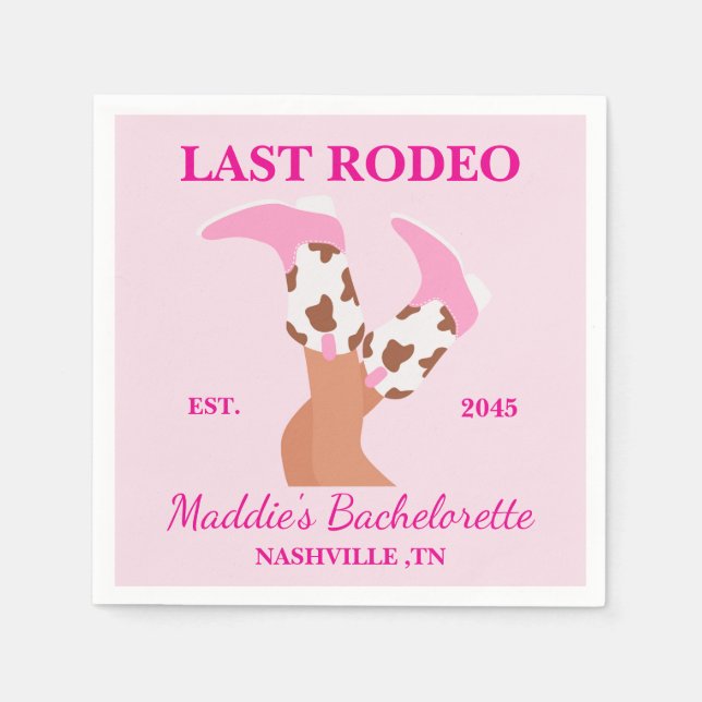 Last Rodeo Bachelorette Party Pappersservett (Framsidan)