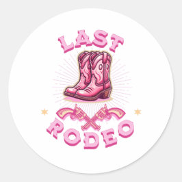 last rodeo bachelorette party pink cowgirl runt klistermärke