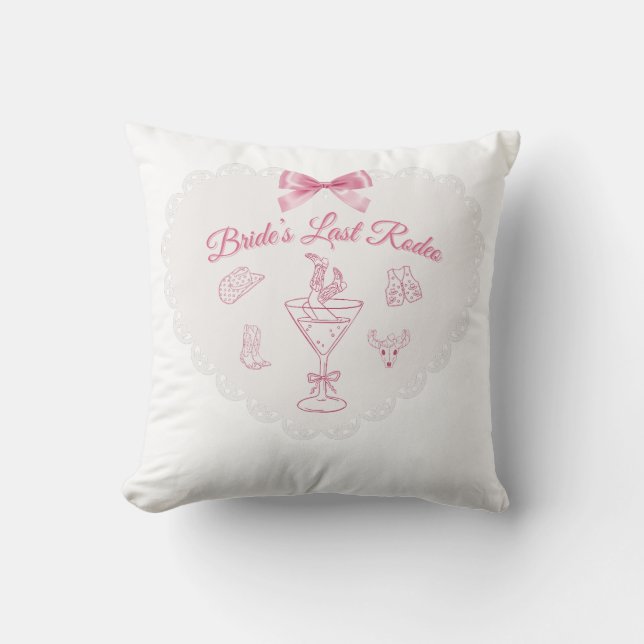 "Last Rodeo" Bride Tribe Western Bachelorette Kudde (Framsida)