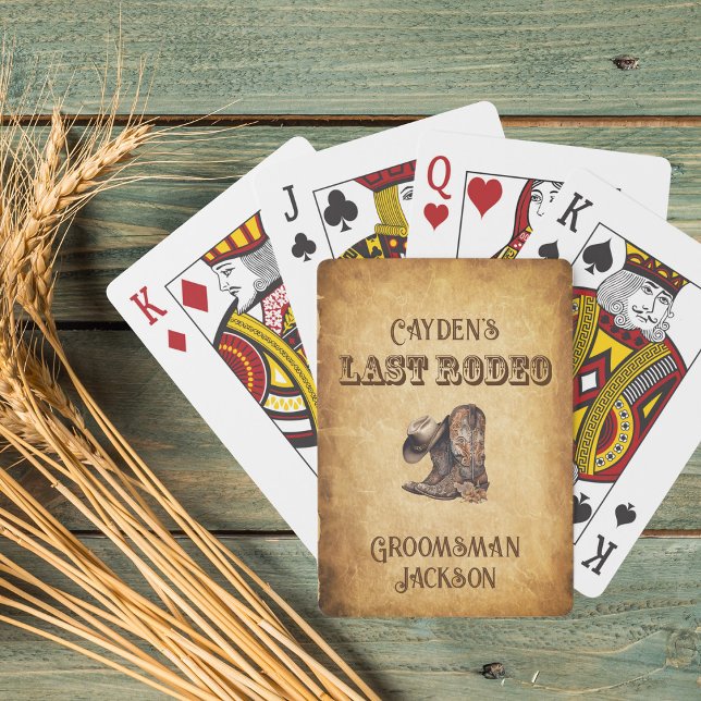 Last Rodeo Cowboy Grunge Brown Bachelor Party Casinokort (Skapare uppladdad)