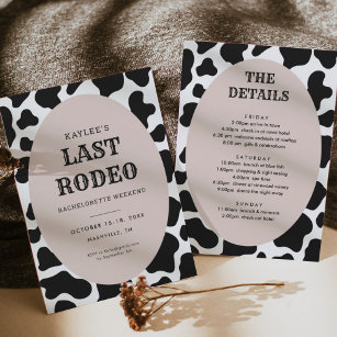Last Rodeo Cowgirl Bachelorette Helg Itinerary Inbjudningar