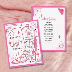 Last Rodeo Cowgirl Bachelorette Helg Itinerary Inbjudningar